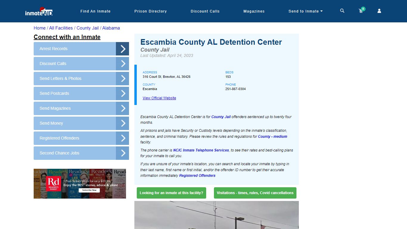 Escambia County AL Detention Center - Inmate Locator - Brewton, AL